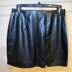 Steve Madden Black Mini Leather Skirt